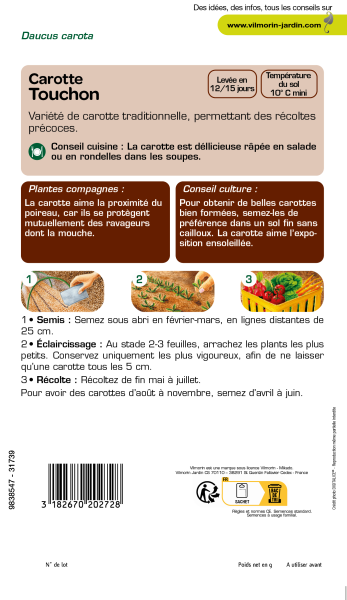Potagères - Carotte Touchon - Grand Modèle - MEDIA_PACKAGING_VERSO